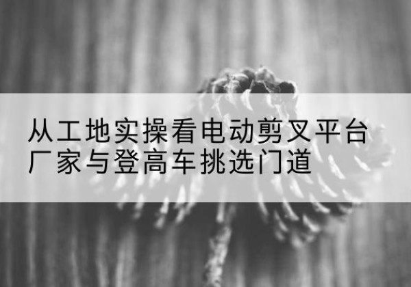 乐山电动剪叉升降平台厂家-从工地实操看电动剪叉平台厂家与登高车挑选门道